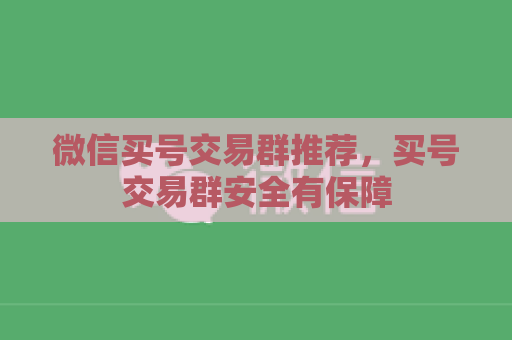 微信买号交易群推荐，买号交易群安全有保障