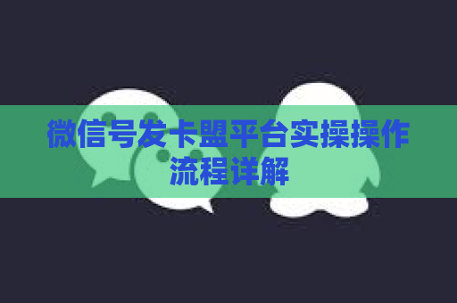 微信号发卡盟平台实操操作流程详解