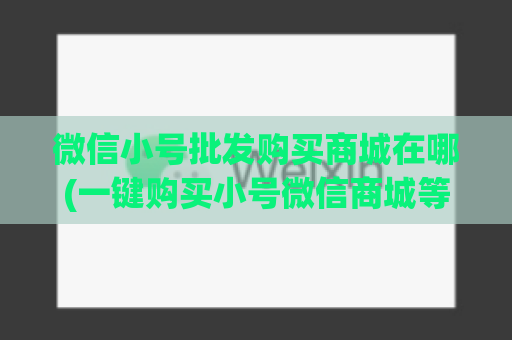 微信小号批发购买商城在哪(一键购买小号微信商城等你来挑选)