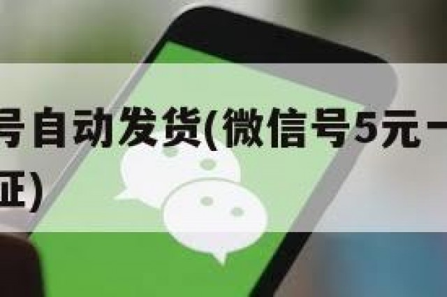 实名微信号自动发货(微信号5元一个自动发货实名认证)