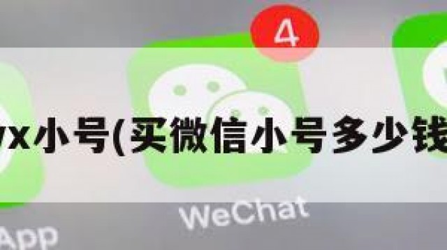 购买vx小号(买微信小号多少钱一个)